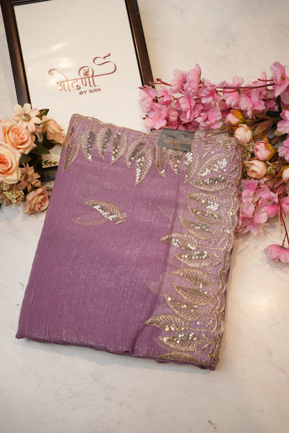 simmer fabric saree with siquence work border ##SR082