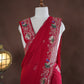 KARWA CHOUTH SPECIAL RED COLOUR SAREE WITH AARI TARI & CUTWORK BORDER (WITH BLOUSE)    ##SR0395