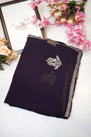 zorjat fabric saree with jerkan work border garlish pattern ##SR084