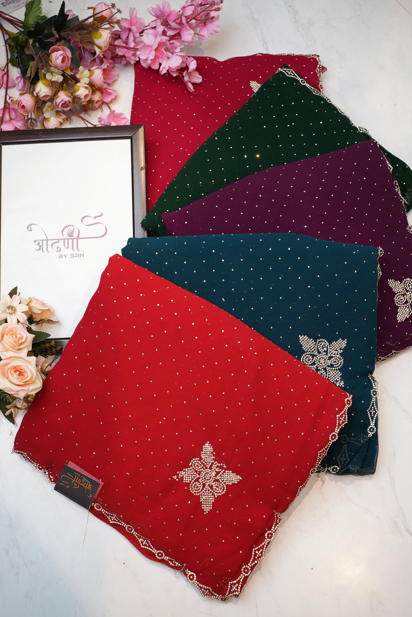 zorjat fabric saree with jerkan work ##SR085