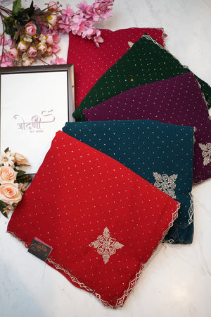 zorjat fabric saree with jerkan work ##SR085