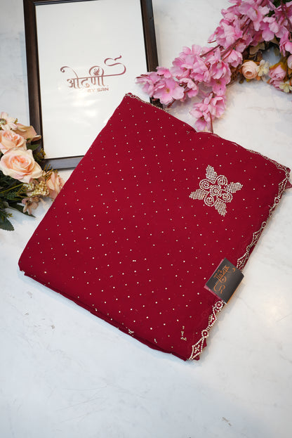 zorjat fabric saree with jerkan work ##SR085