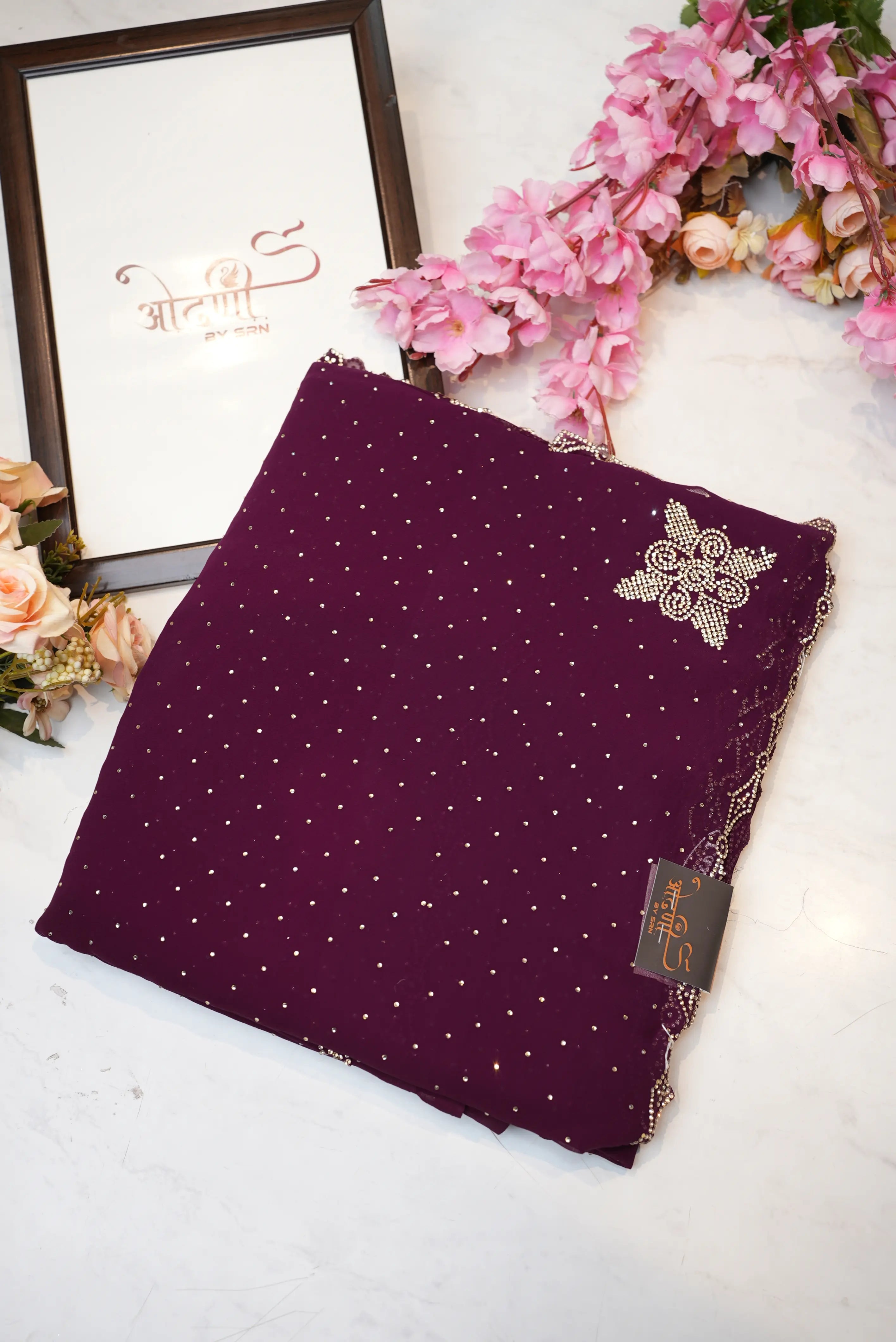 Zorjat Fabric Saree with Jarkan Work