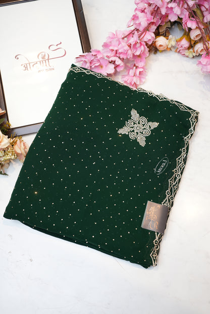 zorjat fabric saree with jerkan work ##SR085