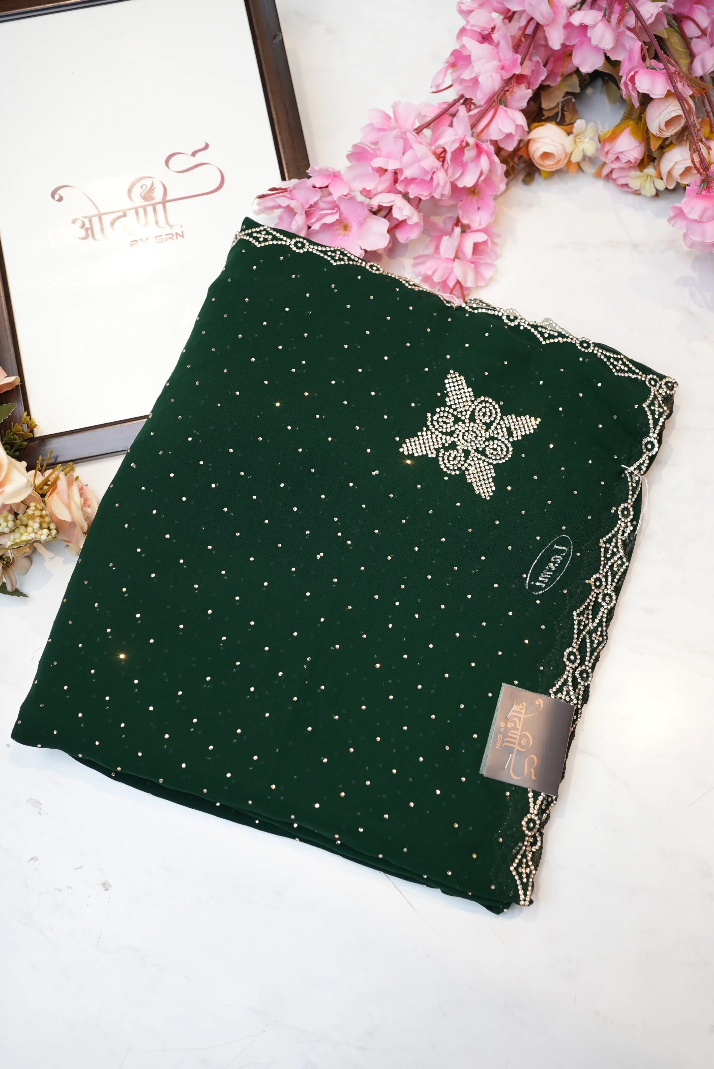 Zorjat Fabric Saree with Jarkan Work