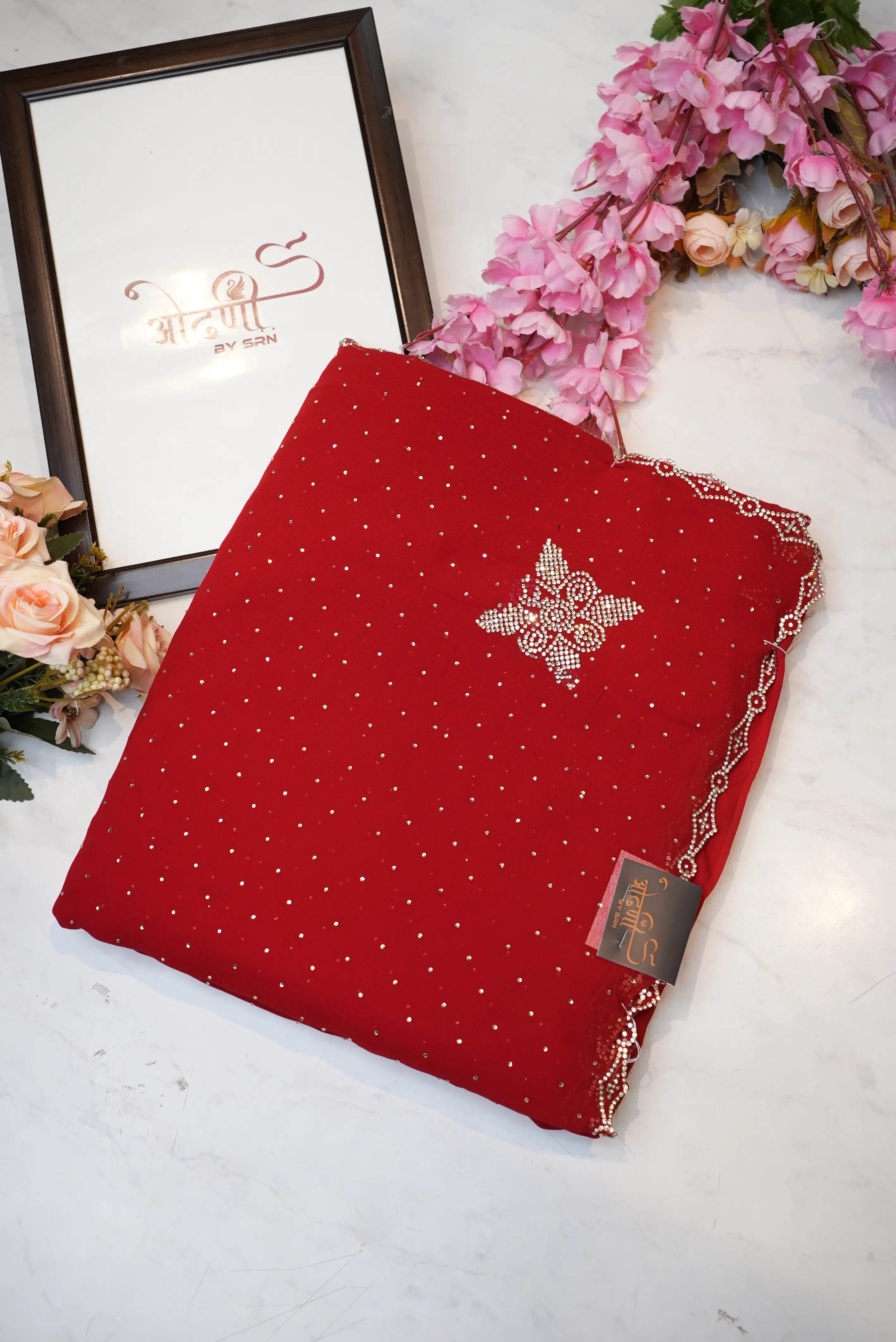 Zorjat Fabric Saree with Jarkan Work