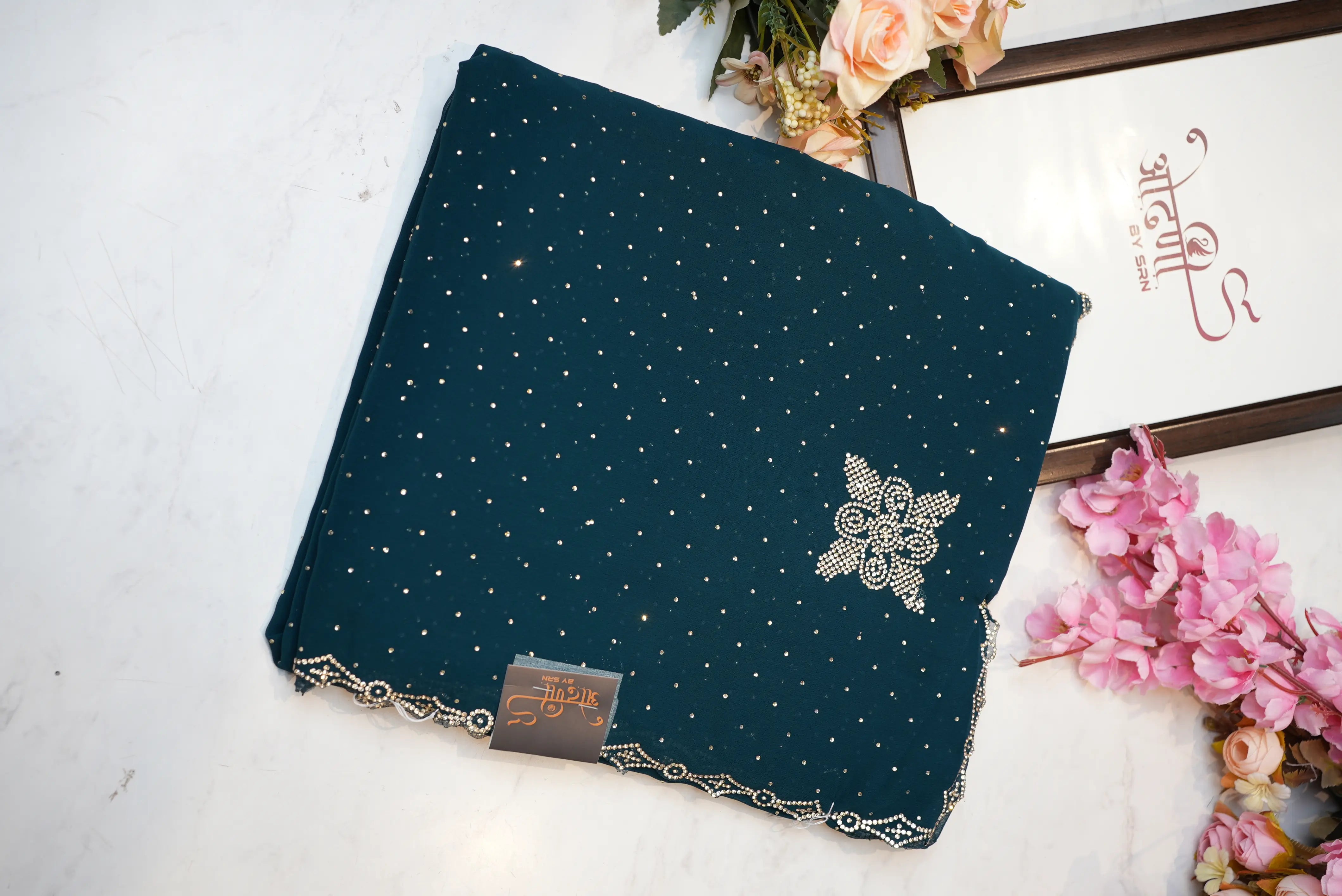 Zorjat Fabric Saree with Jarkan Work