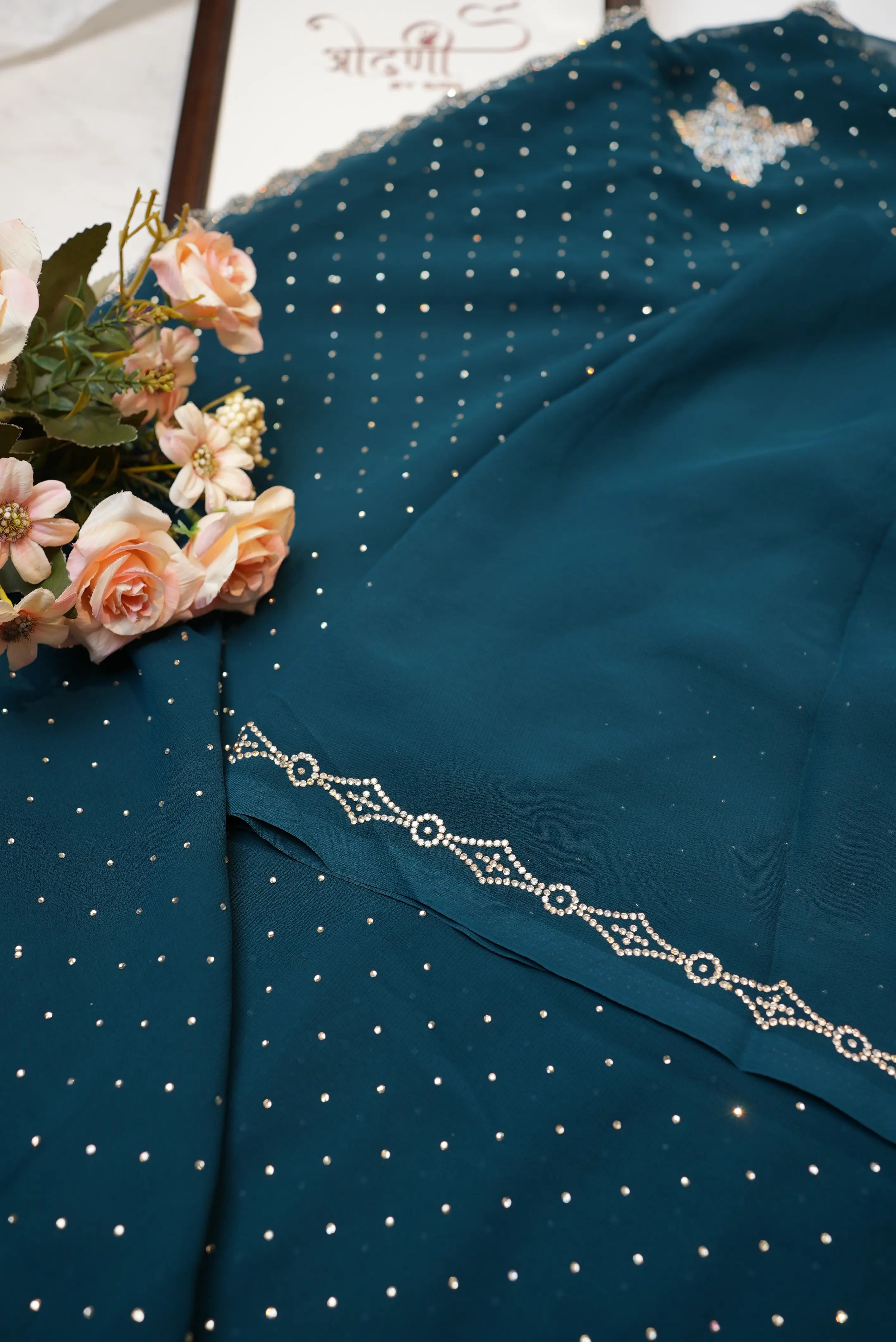 Zorjat Fabric Saree with Jarkan Work