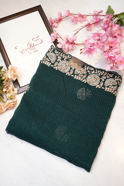 synthetic fabric saree with pittan border work ##SR087