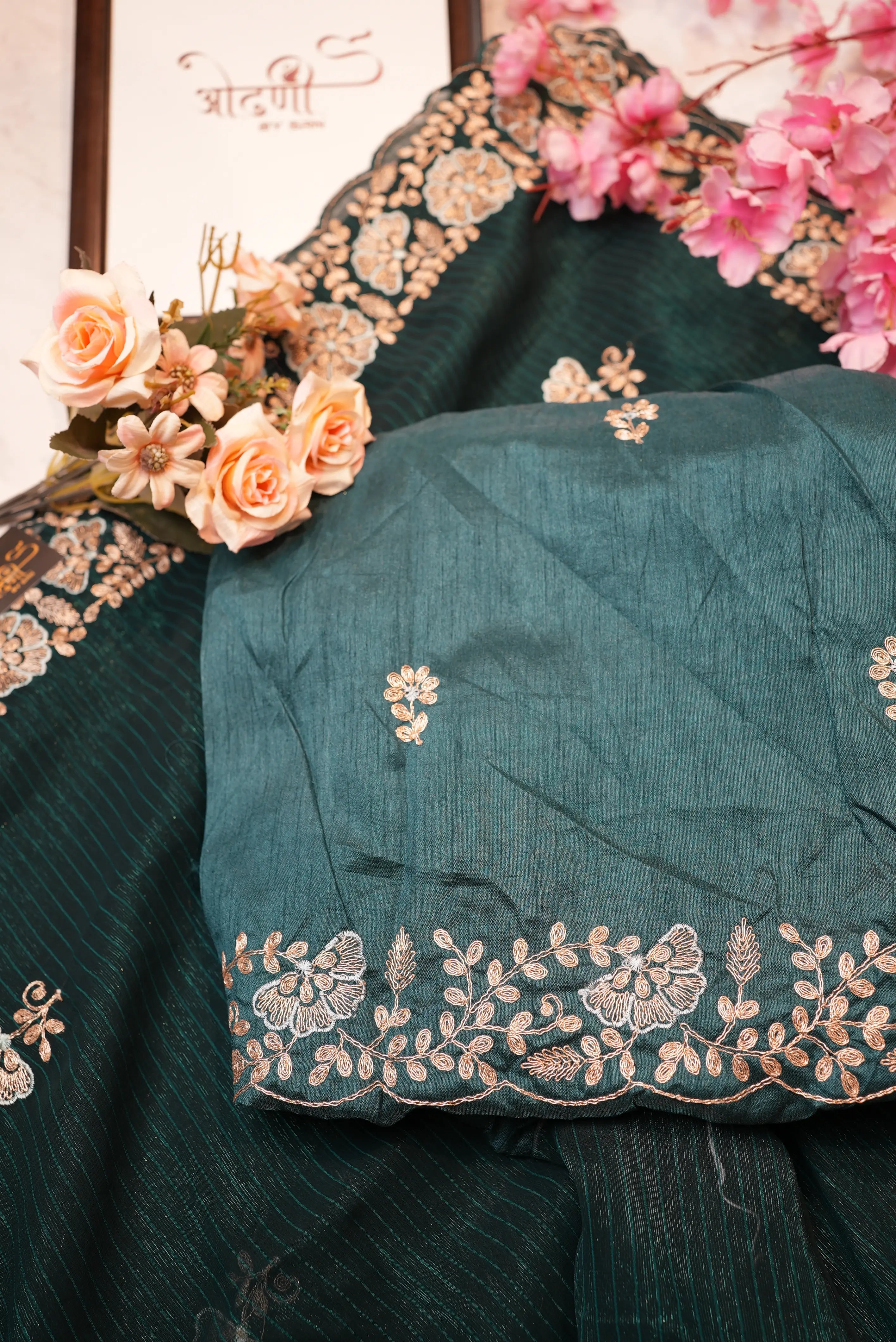 Synthetic Saree with Pittan Border Work