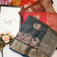 mosam fabric  saree woven  zari border with embroidery work ##SR088