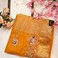 mosam fabric  saree woven  zari border with embroidery work ##SR088