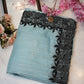 tissue fabric with contrast border saree ##SR090