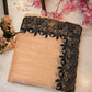 tissue fabric with contrast border saree ##SR090