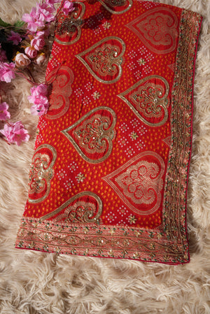 KARWA CHAUTH SPECIAL HANDWROK SAREE (WITH BLOUSE) ##SR500