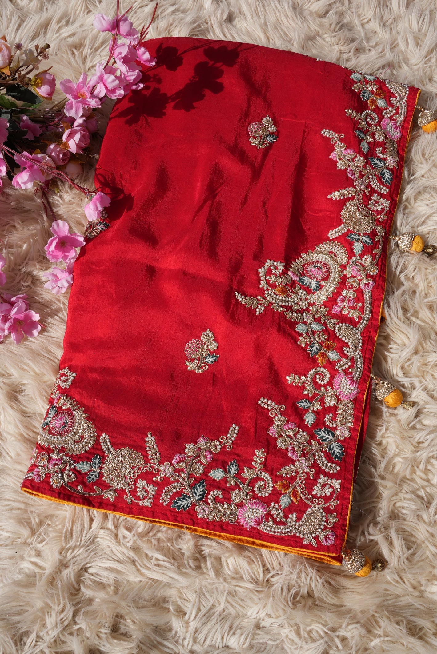 KARWA CHAUTH SPECIAL HANDWORK SAREE (WITH BLOUSE) ##SR501