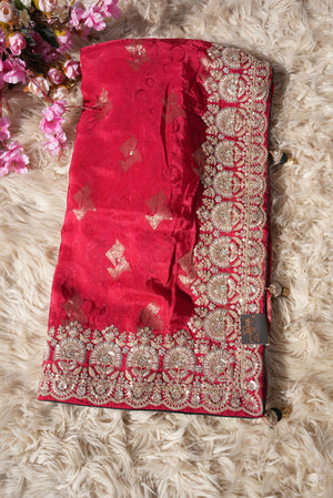 KARWA CHAUTH SPECIAL HANDWORK SAREE (WITH BLOUSE) ##SR502