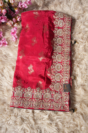 KARWA CHAUTH SPECIAL HANDWORK SAREE (WITH BLOUSE) ##SR502