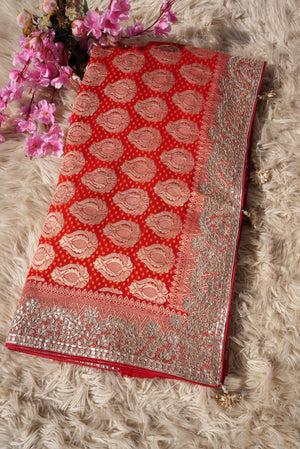 KARWA CHAUTH SPECIAL HANDWORK SAREE (WITH BLOUSE) ##SR503