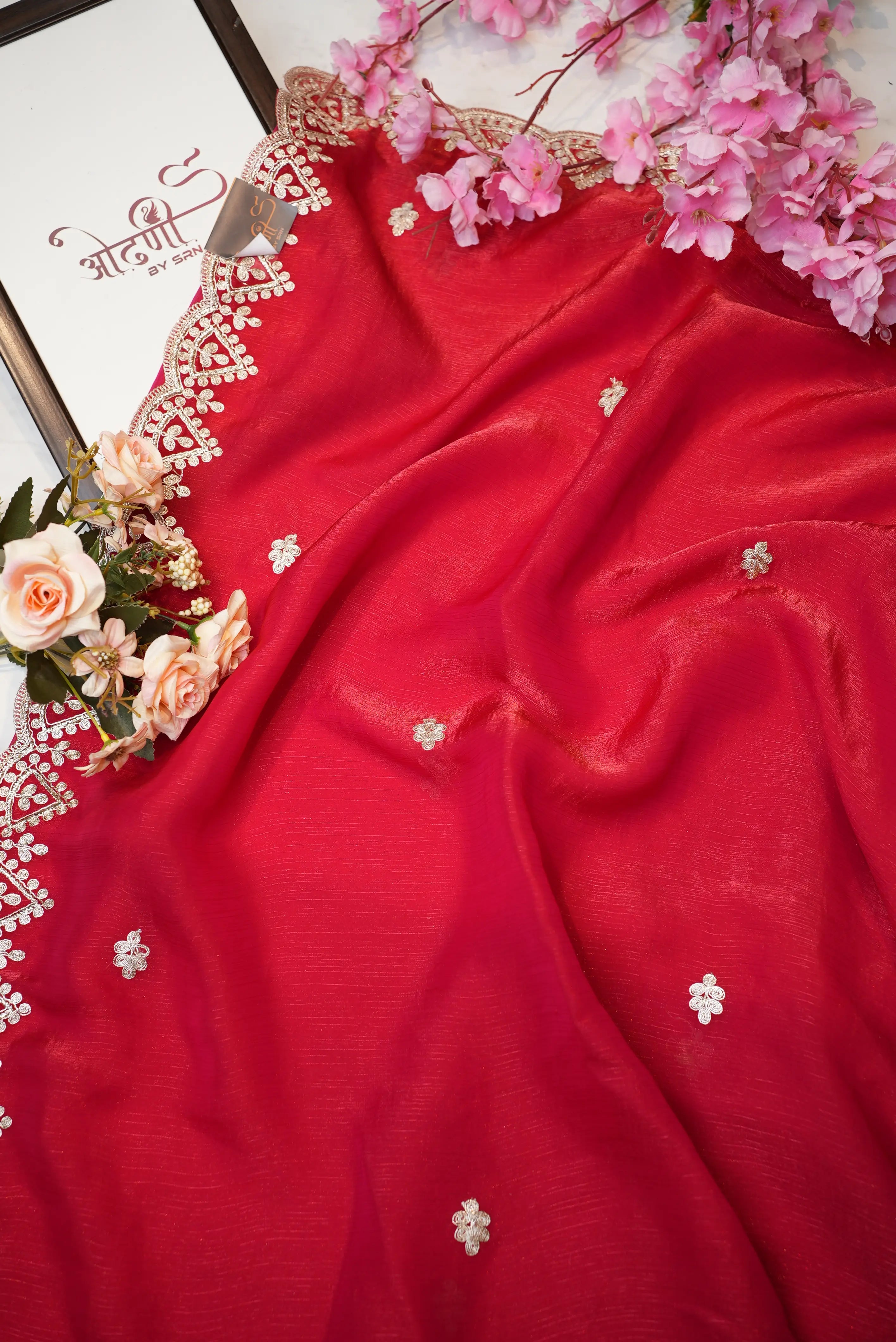 Jimmy Fabric Saree with Pittan Border & Butti