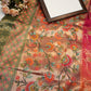 dolla fabric saree with multi zari flowers zero to hundred tone & contrast zari border blouse ##SR095