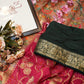 dolla fabric saree with multi zari flowers zero to hundred tone & contrast zari border blouse ##SR095