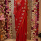 KARWA CHAUTH SPECIAL GEORGETTE FABRIC SAREE WITH SWASTIK PRINT (WITH BLOUSE) ##SR0396