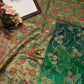 dolla fabric saree with multi zari flowers zero to hundred tone & contrast zari border blouse ##SR095