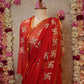 KARWA CHAUTH SPECIAL GEORGETTE FABRIC SAREE WITH SWASTIK PRINT (WITH BLOUSE) ##SR0396
