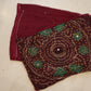 DARBARI SAREE WITH AARI TARI WORK & LADDU BANDHEJ ON ROYAL CHIFFON FABRIC (WITHOUT BLOUSE)  ##SR421