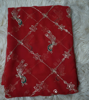 ROYAL GEORGETTE FABRIC RAJWADI SAREE (WITHOUT BLOUSE) ##SR0185