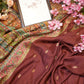pure pashmina dola fabric saree with kalam kari weaving ##SR097