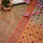 Position print ombre shading saree with patola pattern and contrast blouse ##SR098
