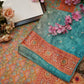 Position print ombre shading saree with patola pattern and contrast blouse ##SR098