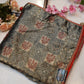 Jacquard silk saree with contrast hanwork blouse design and rich pallu ##SR099