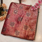 Jacquard silk saree with contrast hanwork blouse design and rich pallu ##SR099