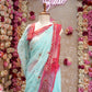 Darbari saree in peacock design with jaal pattern on georgette fabric ##SR0184