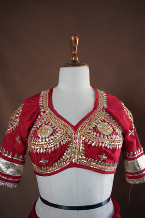 TRADITIONAL RAJASTHANI AANGI BLOUSE WITH  KACHI GOTA PATTI HANDWORK  ##HB052