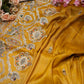 banarshi silk saree with sequence dori work with peacock pattern ##SR101