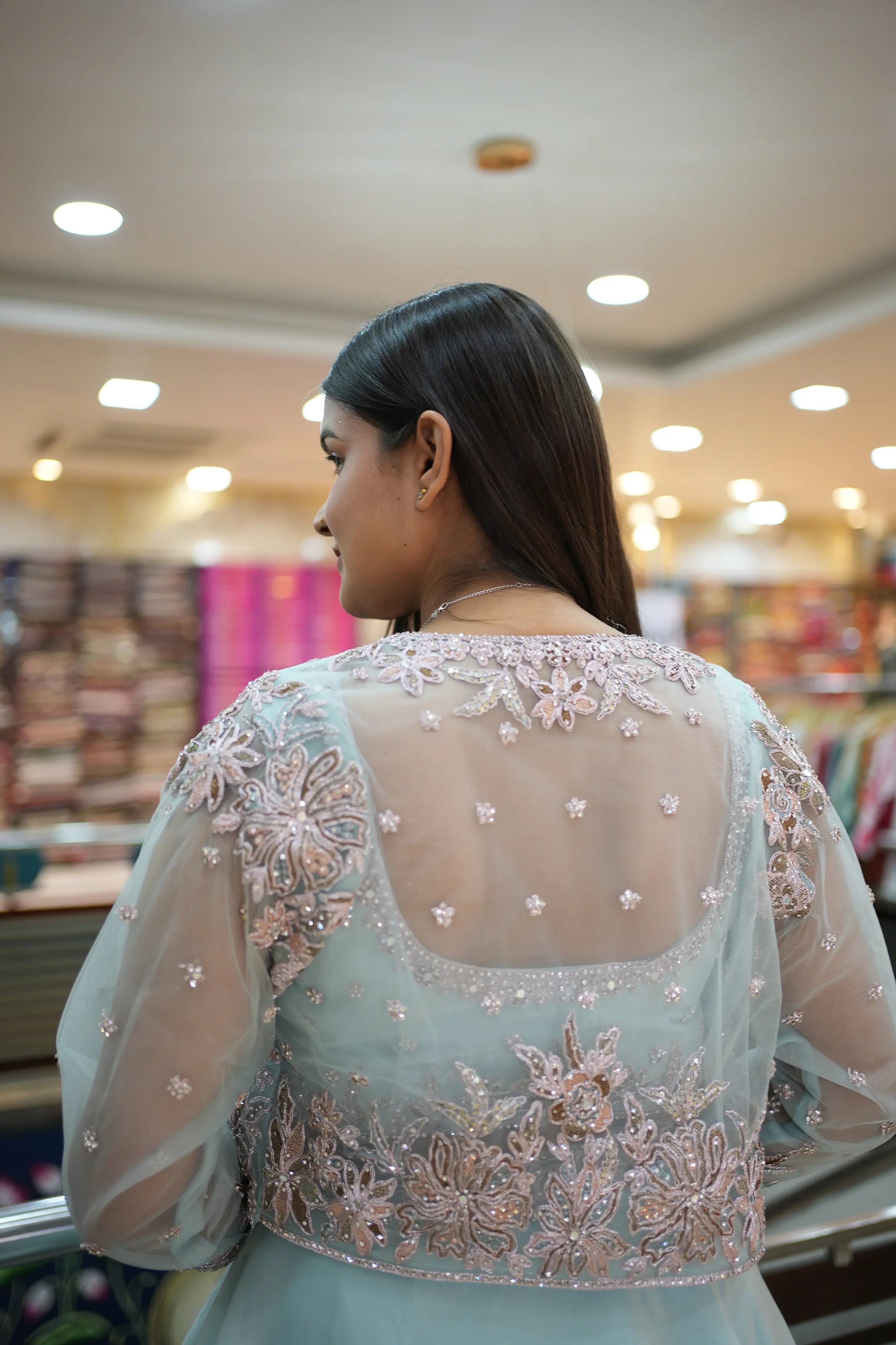 Ice Blue Embroidered Designer Lehenga Set with Embellished Jacket