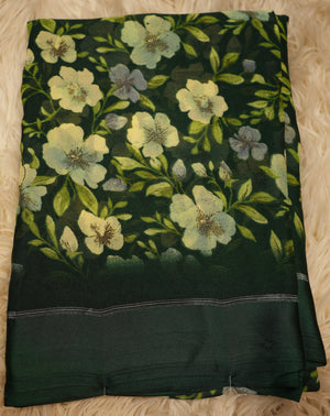 SUMMER SPECIAL DAILY WEAR SAREE WITH FLOWER PRINT ON GEORGETTE FABRIC (WITH BLOUSE) ##SR0194