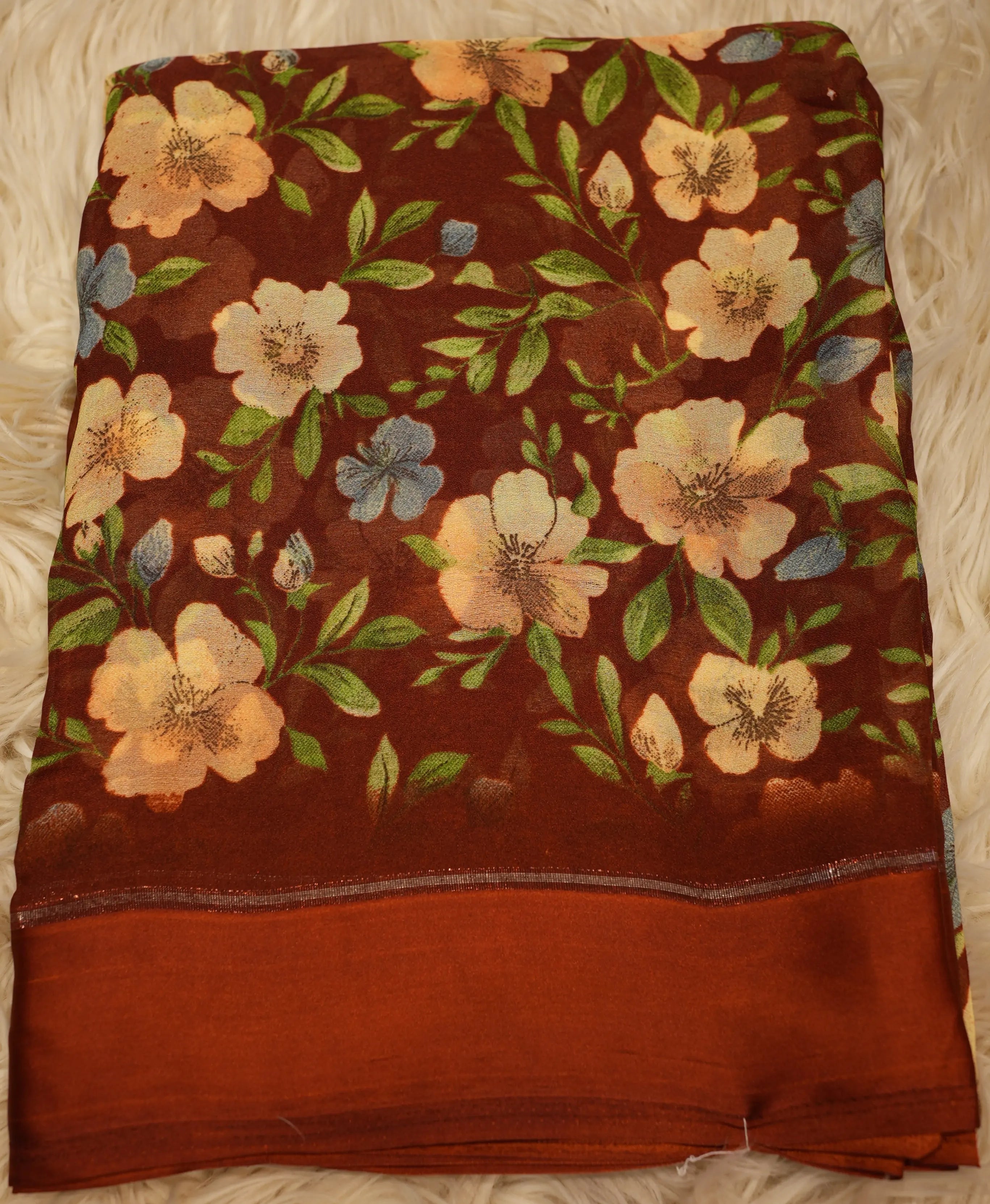 Summer Special Daily Wear Georgette Saree with Floral Print (With Blouse)