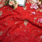 Pure banarasi silk saree with handwork and heavy kolkata work blouse in contrast ##SR0105