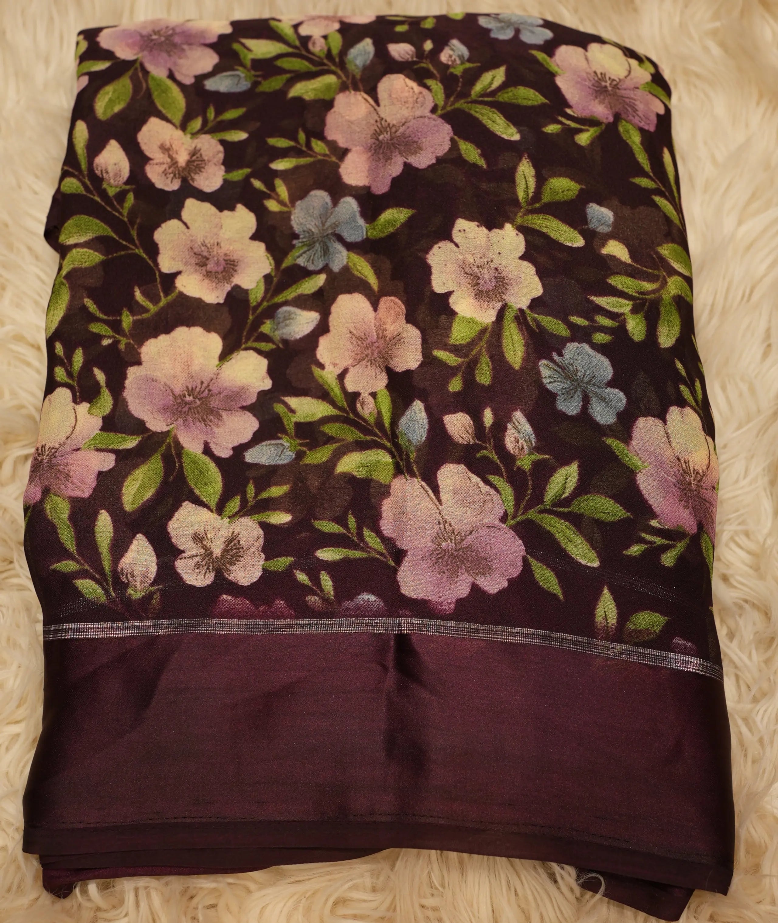 Summer Special Daily Wear Georgette Saree with Floral Print (With Blouse)