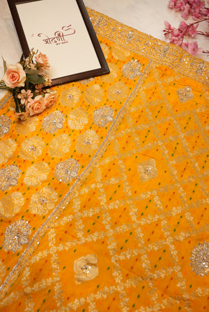 Pure neem zari saree in georgette fabric with kolkata handwork ##SR0106