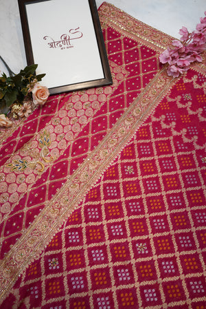 Pure georgette saree zardozi with gota patti and cut dana work ##SR0107