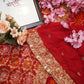Pure Kaddhi georgette saree with zardozi handwork ##SR0108