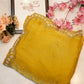 Fendi fabric saree with beads work border and heavy blouse ##SR0109