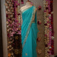 ROYAL GEORGETTE FABRIC SAREE WITH CHARKHI GOTAPATTI WORK (WITH BLOUSE)  ##SR0374