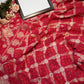 Viscose georgette fabric saree with zari weaving and bandhni pattern with heavy blouse ##SR0111
